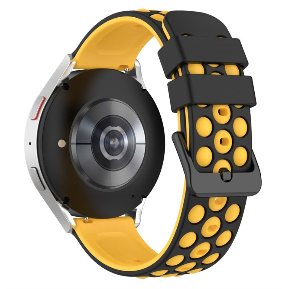 20mm Universal silicone watch strap - Black / Yellow#serie_5