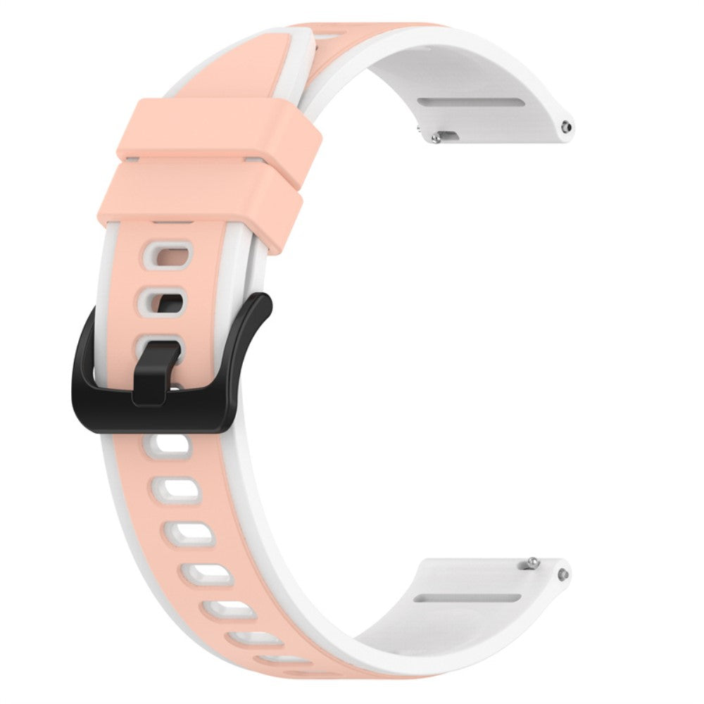 22mm Universal dual color silicone watch strap - Pink / White#serie_3