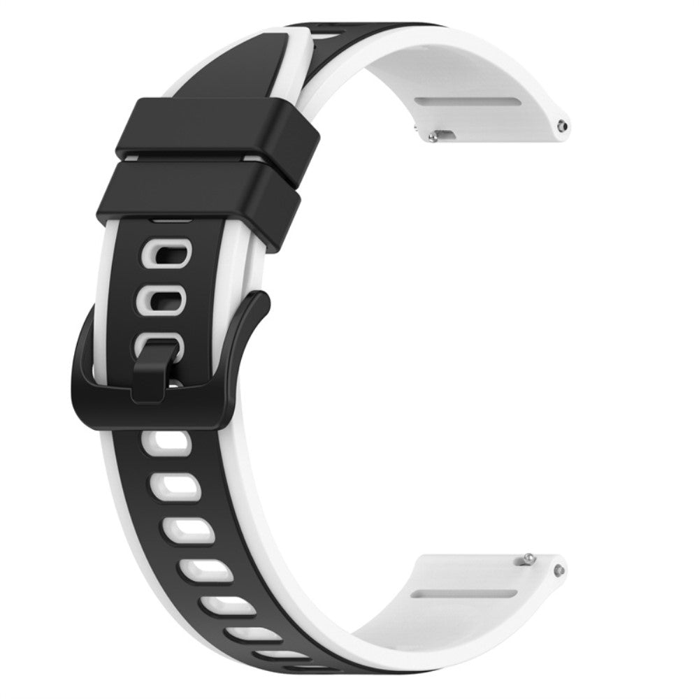 22mm Universal dual color silicone watch strap - Black / White#serie_4