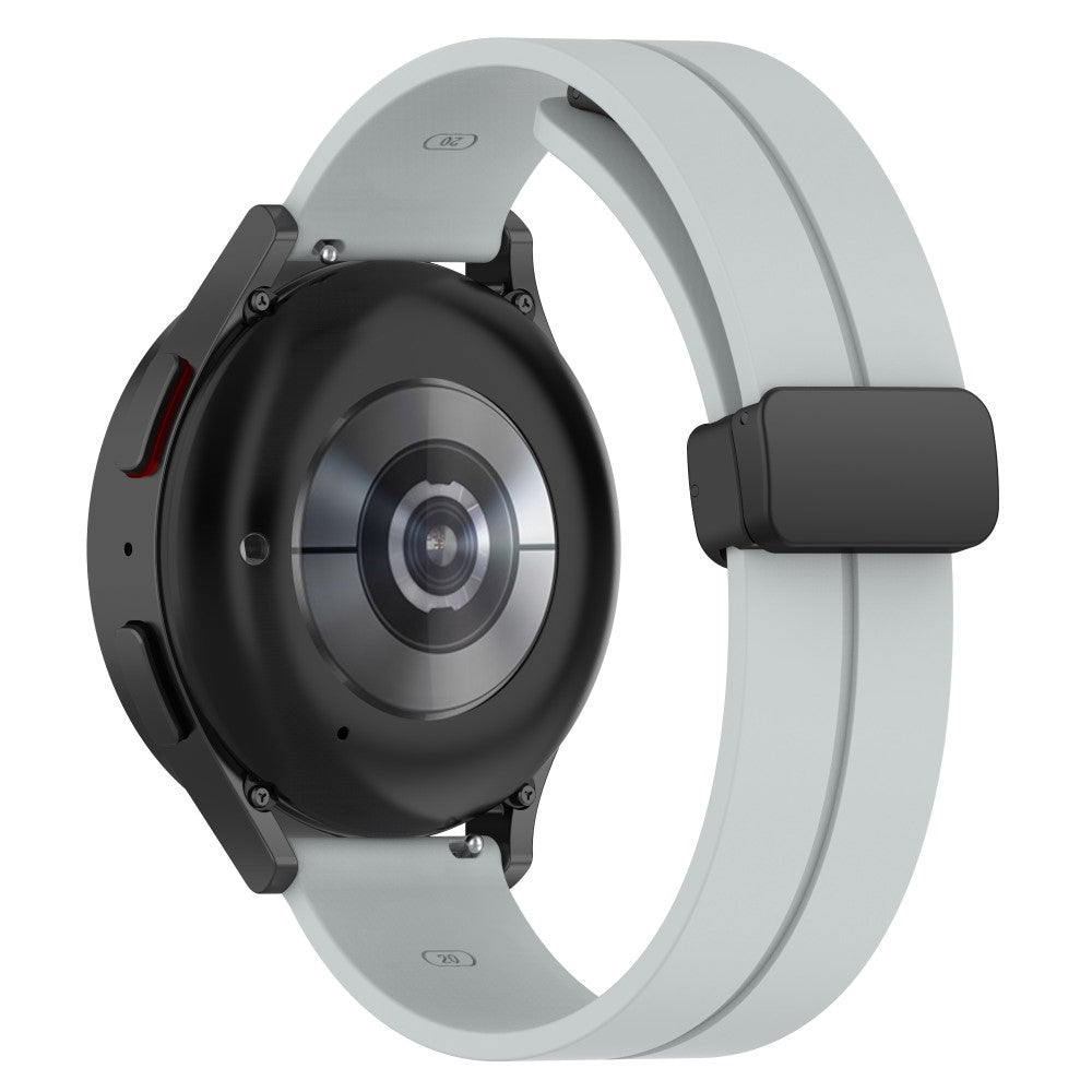 20mm Universal silicone watch strap with magnetic folding buckle - Light Grey#serie_8