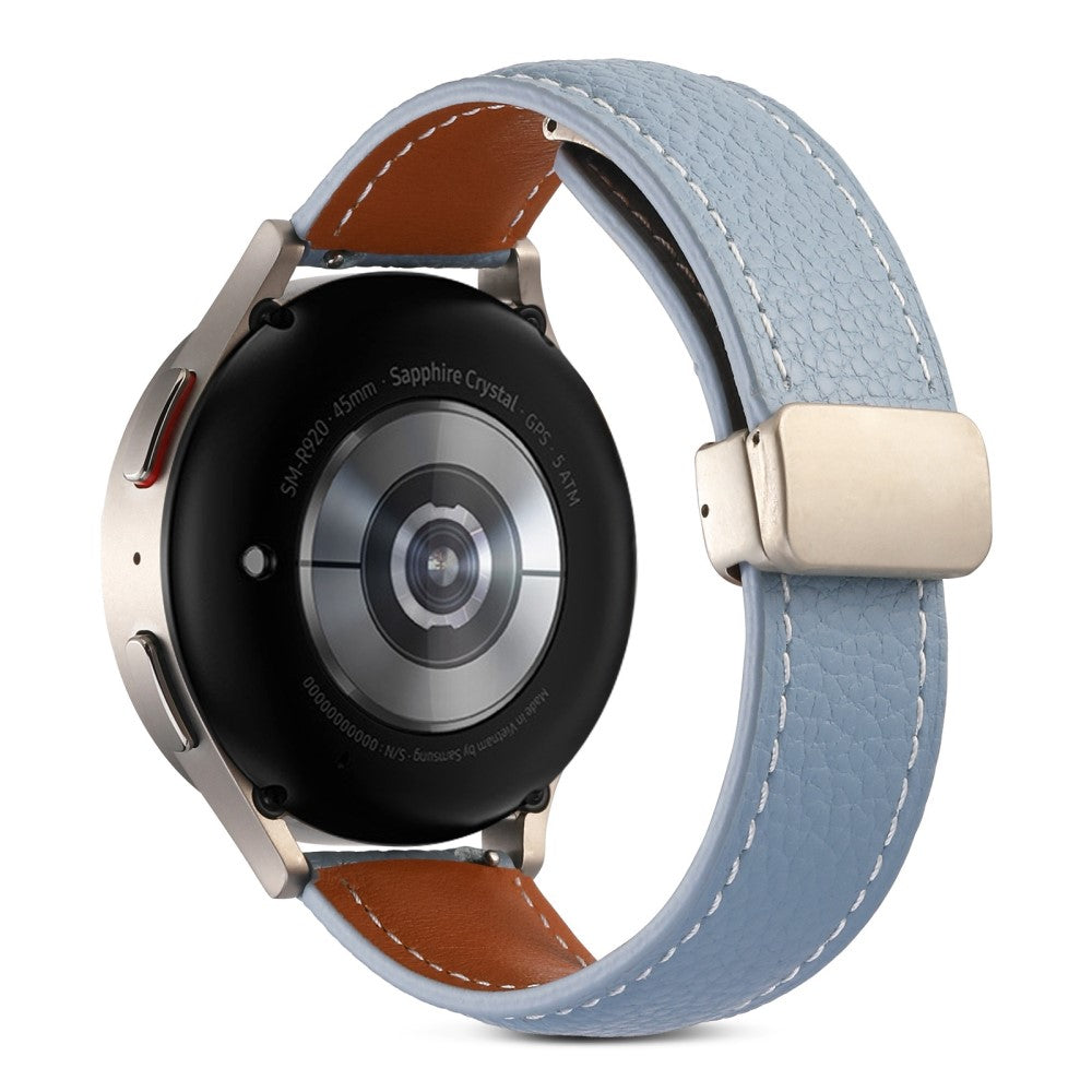 22mm Universal genuine leather watch strap - Blue#serie_7