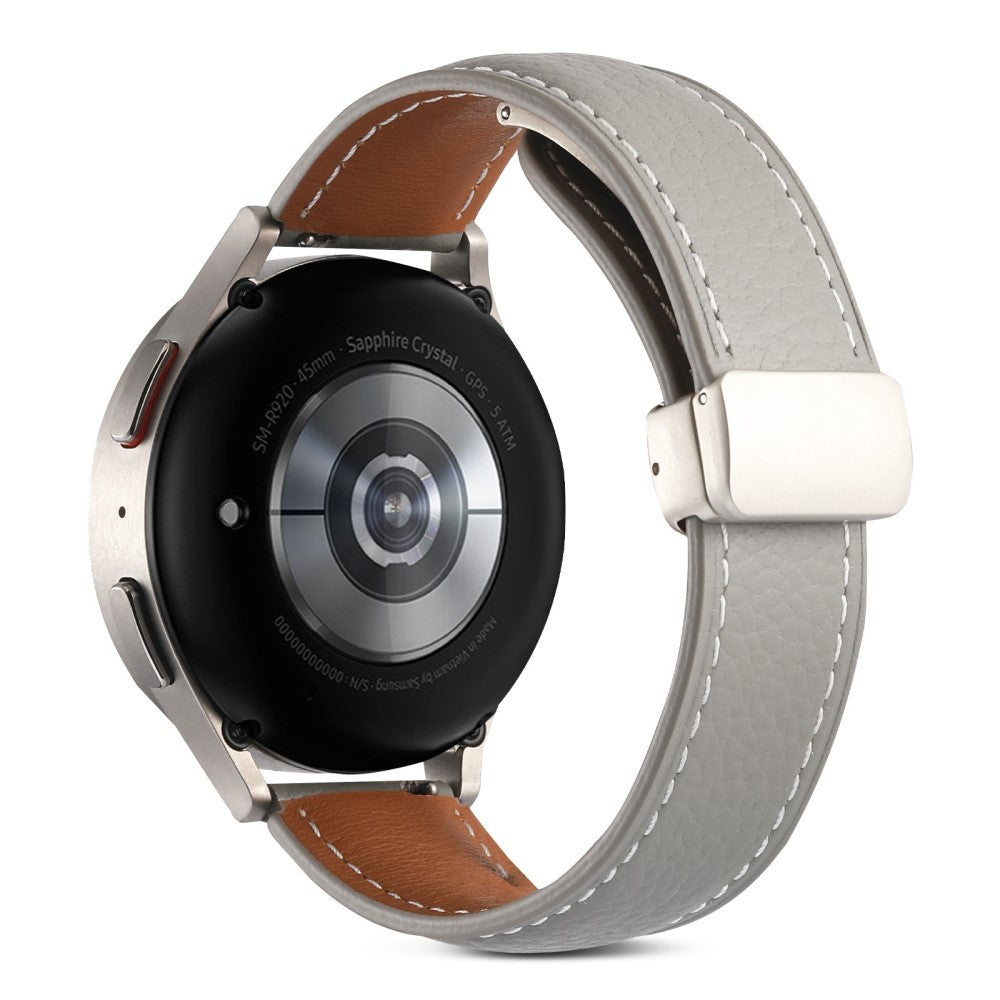 22mm Universal genuine leather watch strap - Grey#serie_8