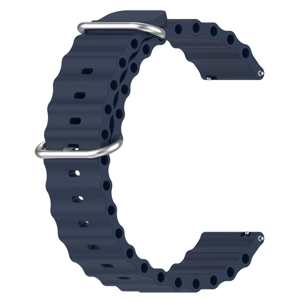 20mm Universal wave design silicone watch strap - Dark Blue#serie_11