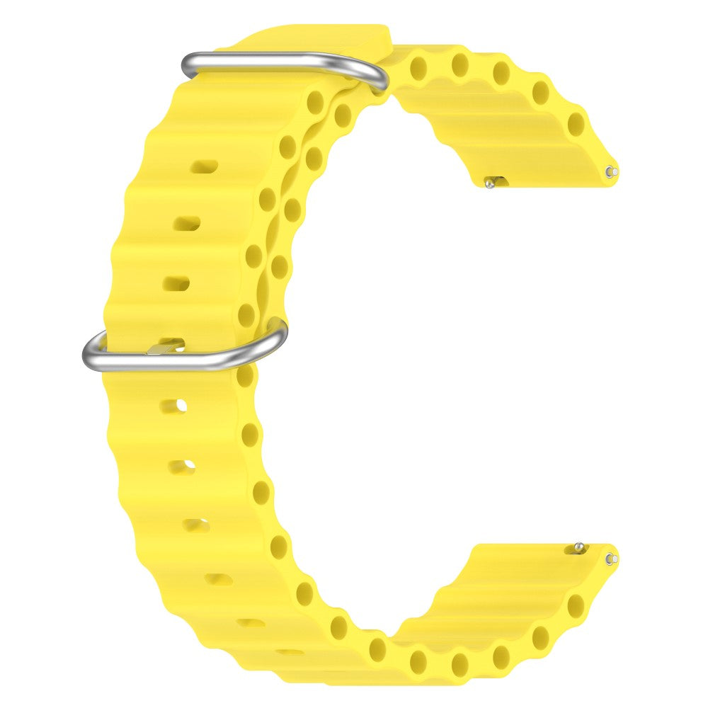 20mm Universal wave design silicone watch strap - Yellow#serie_7