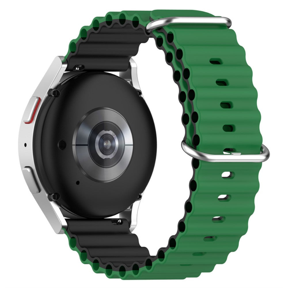 22mm Universal dual color silicone watch strap - Green / Black#serie_8