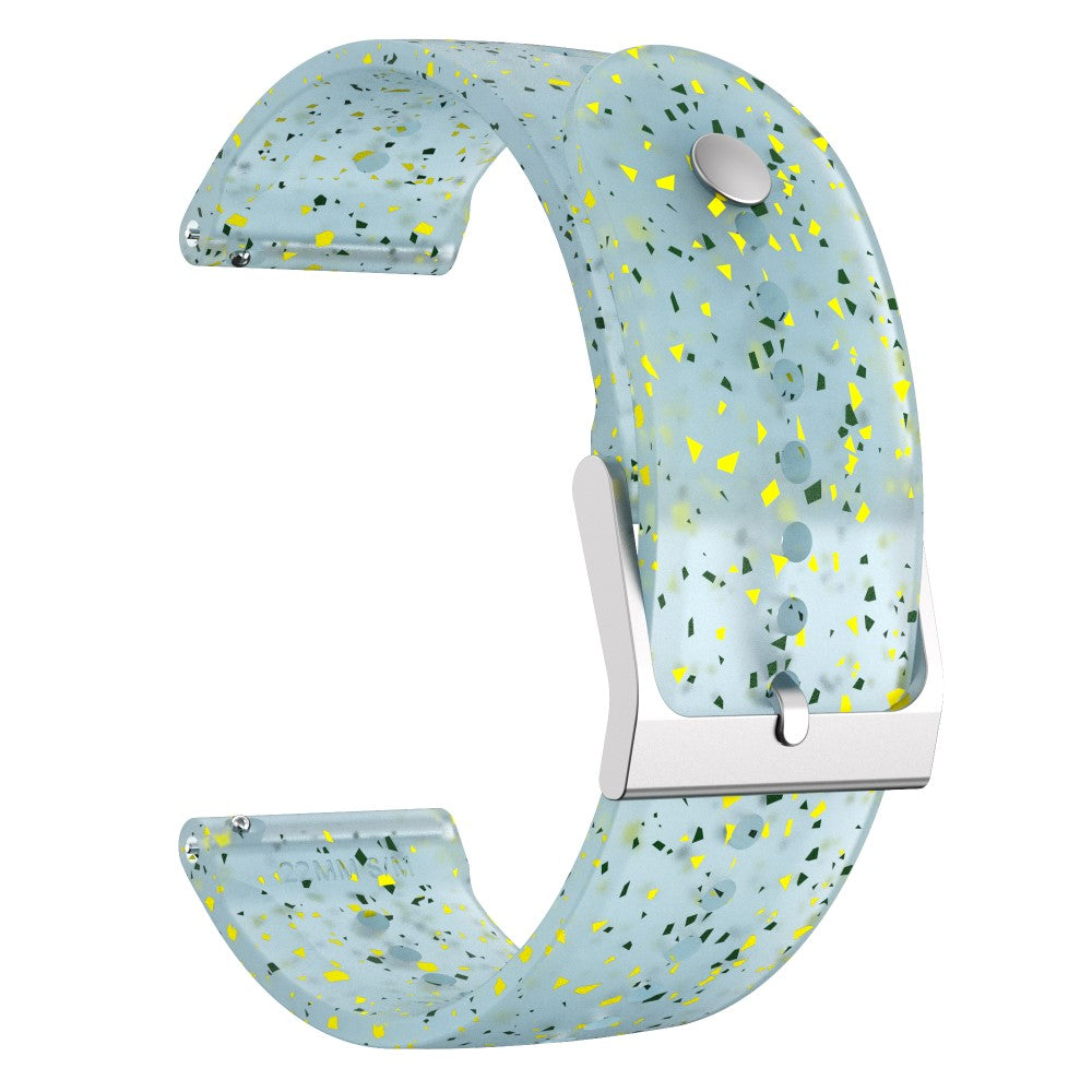 22mm Universal glitter silicone watch strap - Green Yellow / Transparent Blue#serie_6