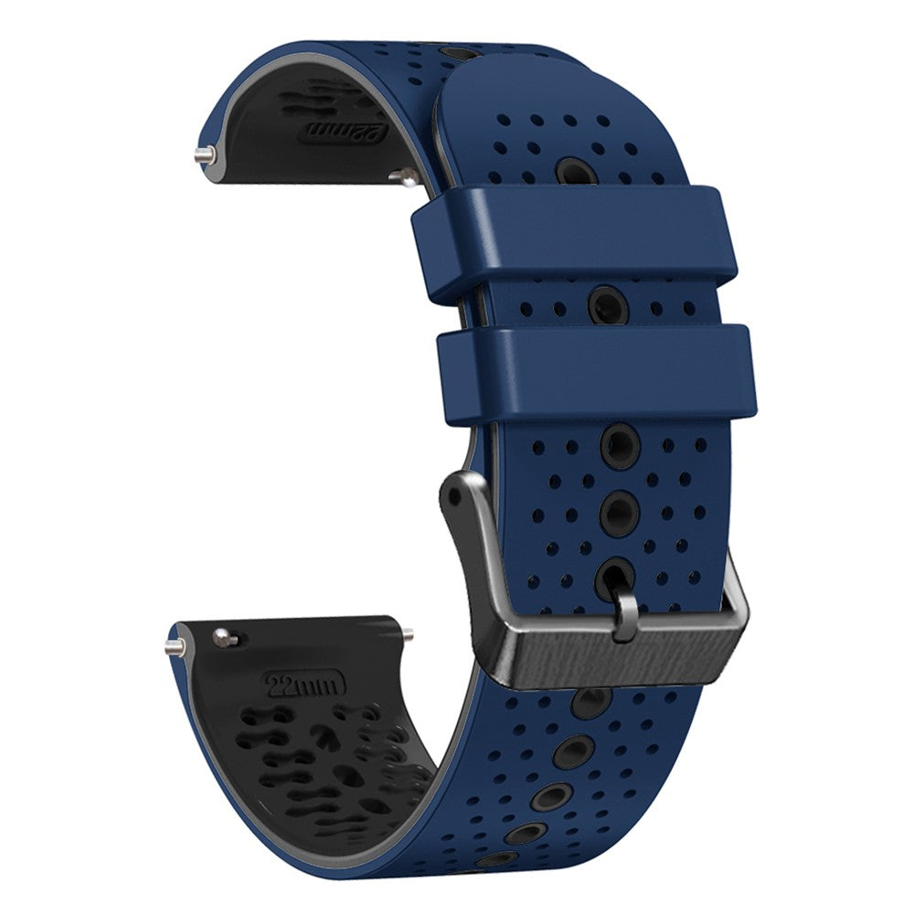 22mm Universal dual color silicone watch strap - Midnight Blue / Black#serie_12