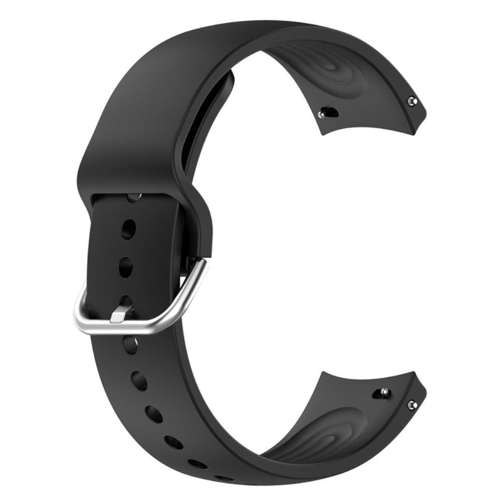 22mm Universal silicone watch strap with metal buckle - Black#serie_3