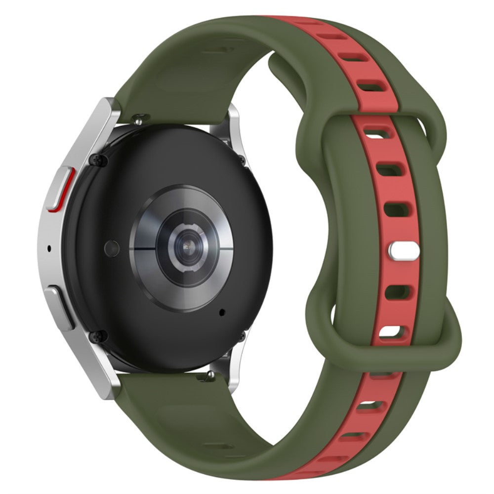 22mm Universal dual-color silicone watch strap - Army Green / Red#serie_9