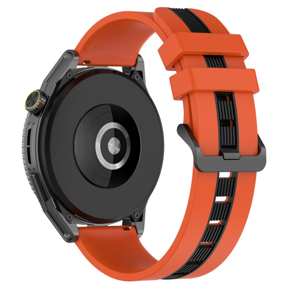 22mm Universal dual-color silicone watch strap - Orange / Black#serie_6