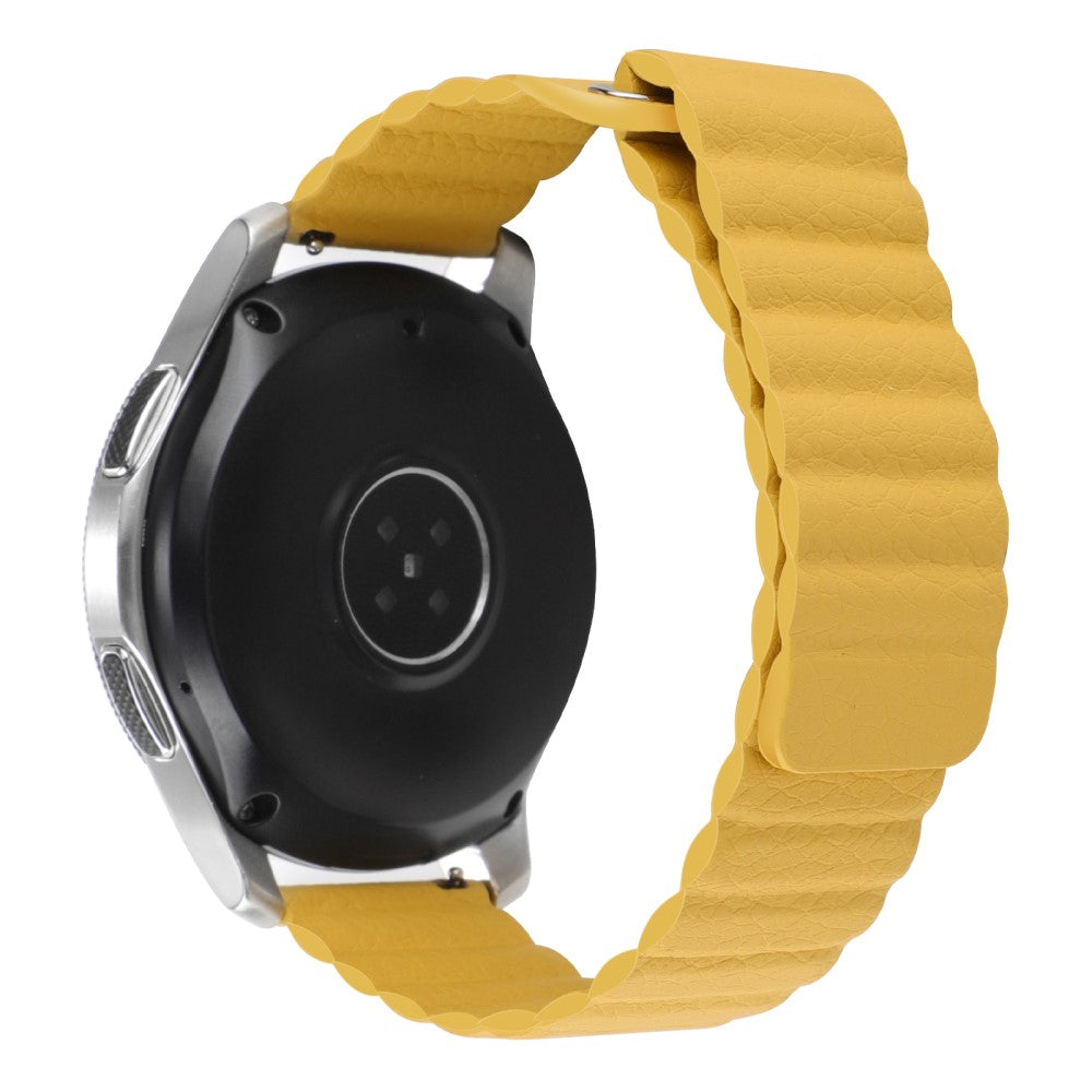 22mm Universal genuine leather watch strap - Yellow#serie_7