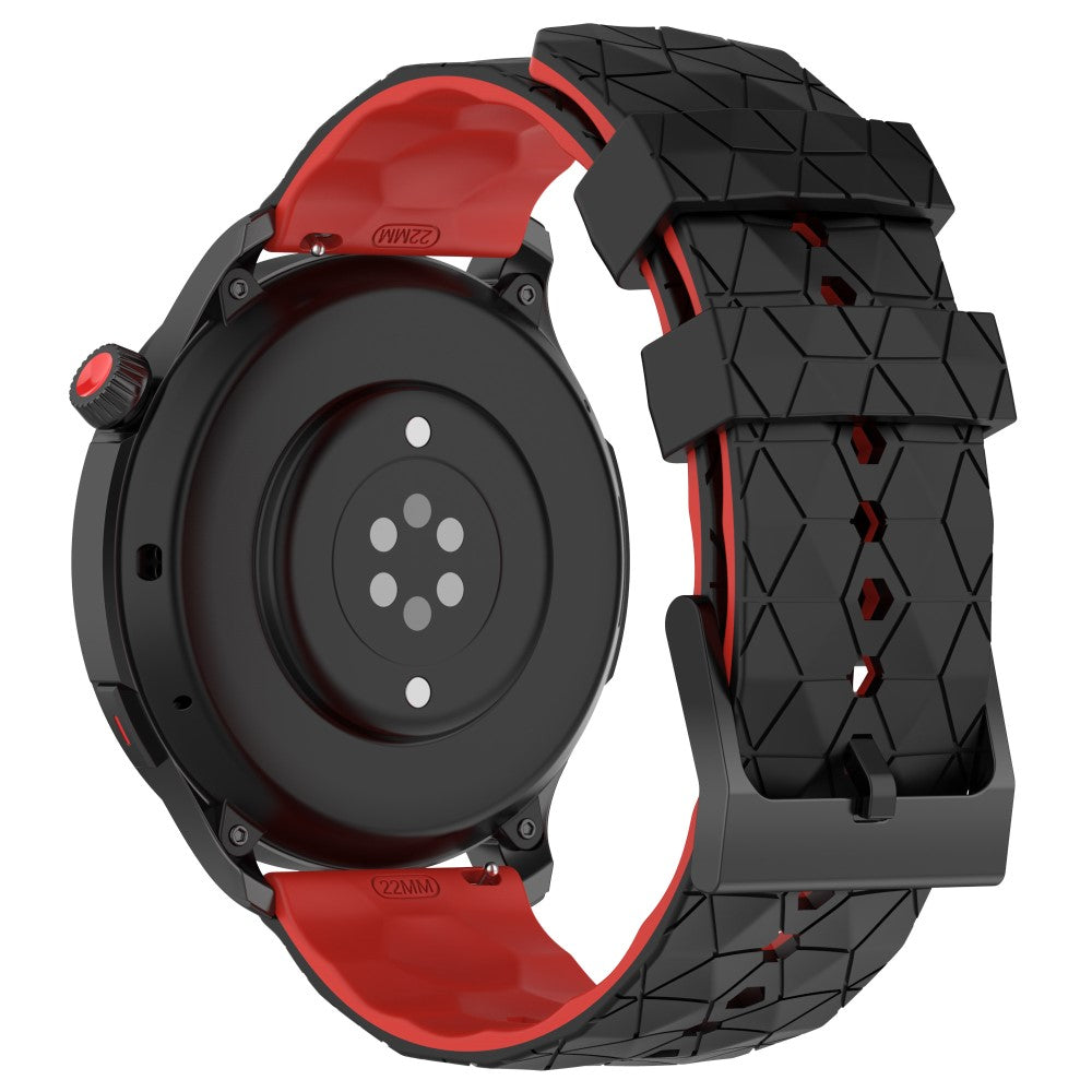 20mm Universal dual color football pattern style strap - Black / Red#serie_3