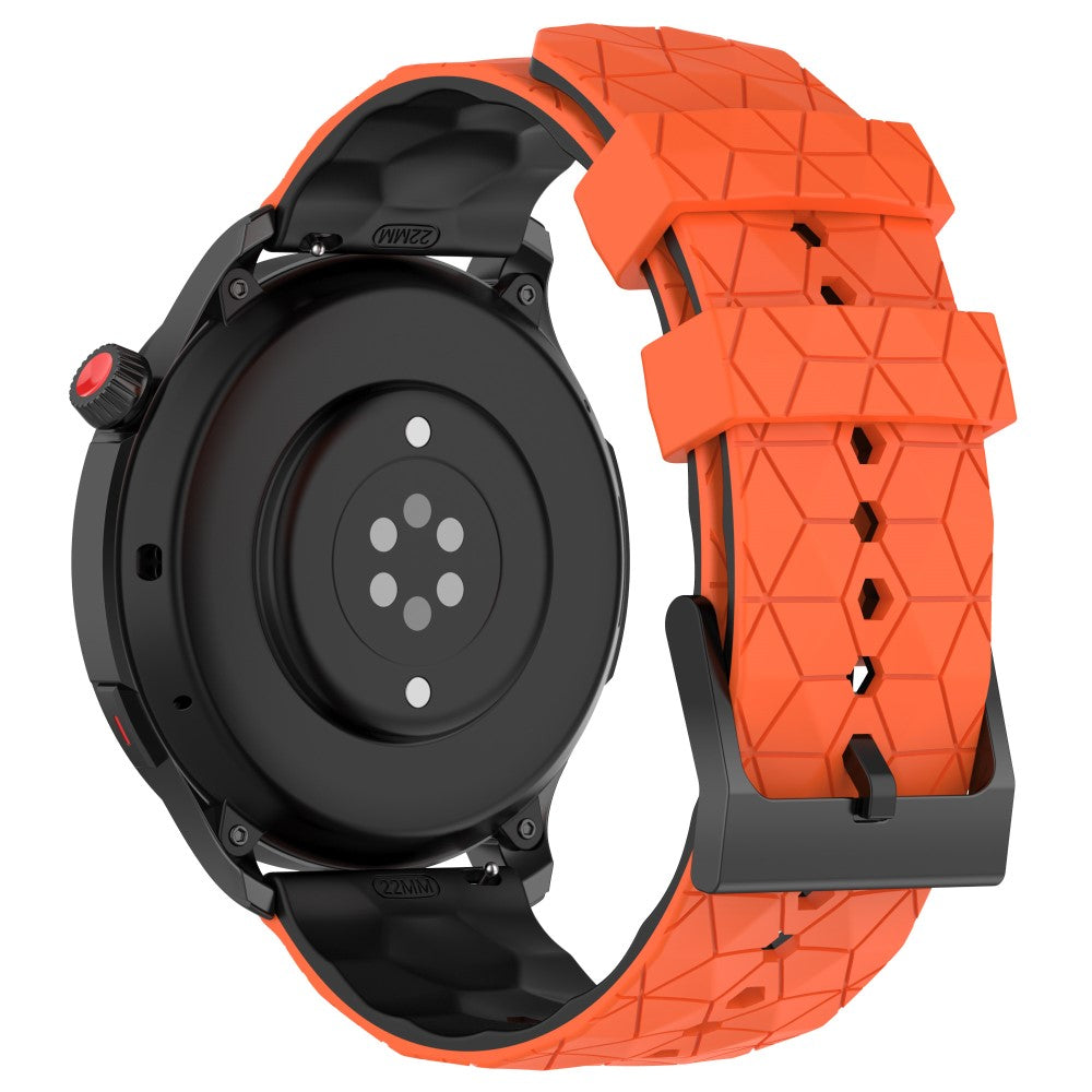 22mm Universal dual color football pattern style strap - Orange / Black#serie_4