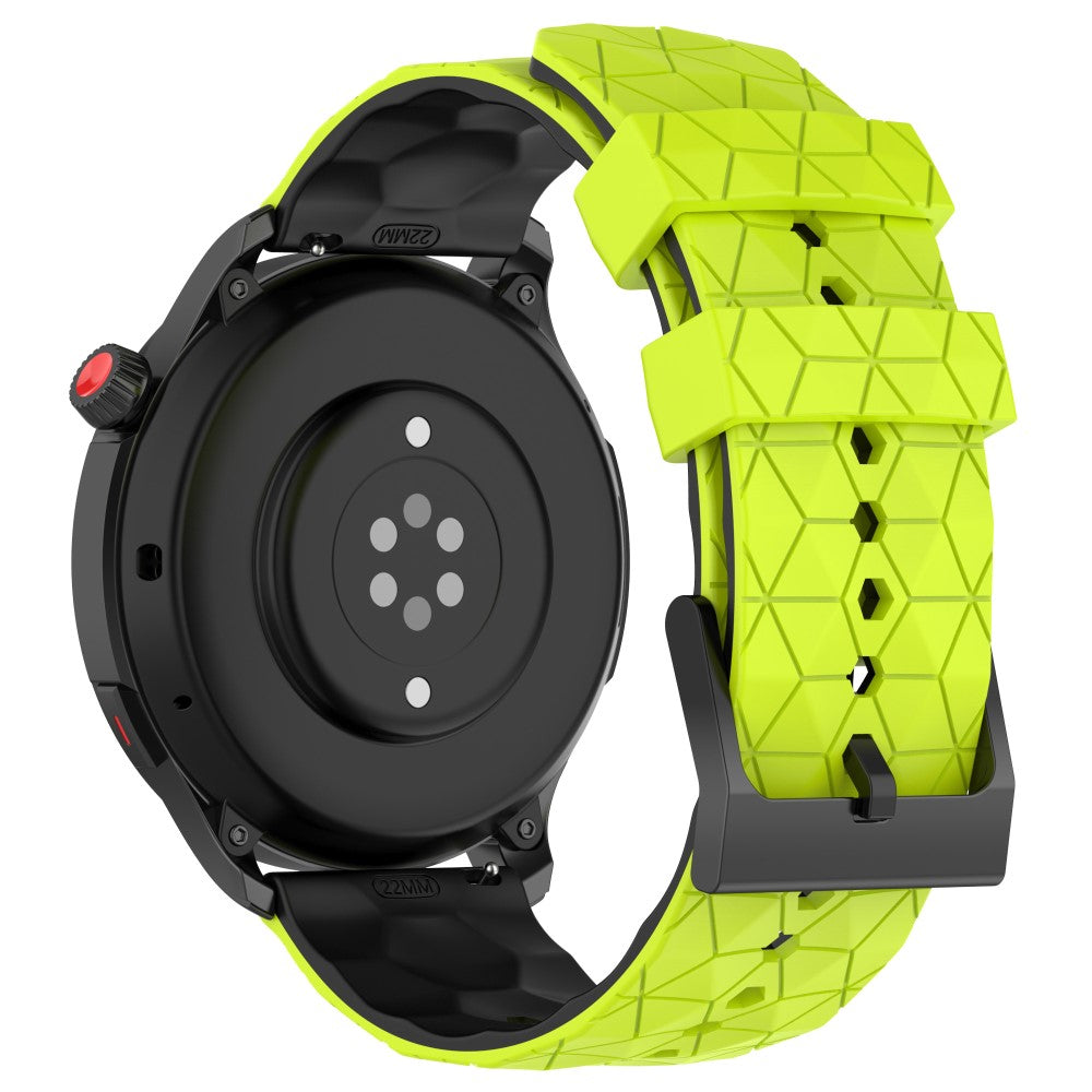 22mm Universal dual color football pattern style strap - Lime / Black#serie_9