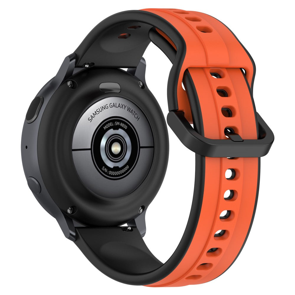 20mm Universal dual color silicone strap - Orange / Black#serie_4