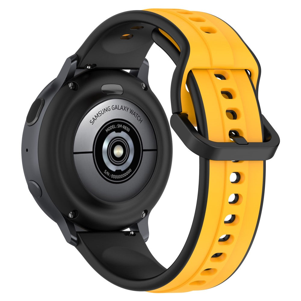 20mm Universal dual color silicone strap - Yellow / Black#serie_7