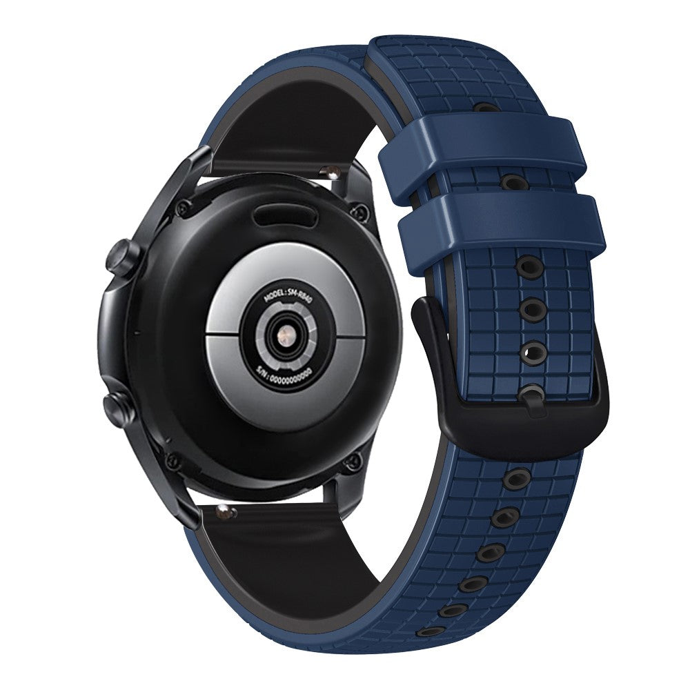 20mm Universal grid texture on silicone strap - Dark Blue / Black#serie_11