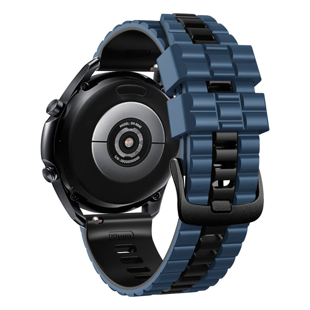 22mm Universal wave style strap - Midnight Blue / Black#serie_10
