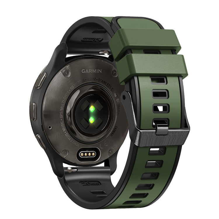 22mm Universal dual color silicone strap - Army Green / Black#serie_8