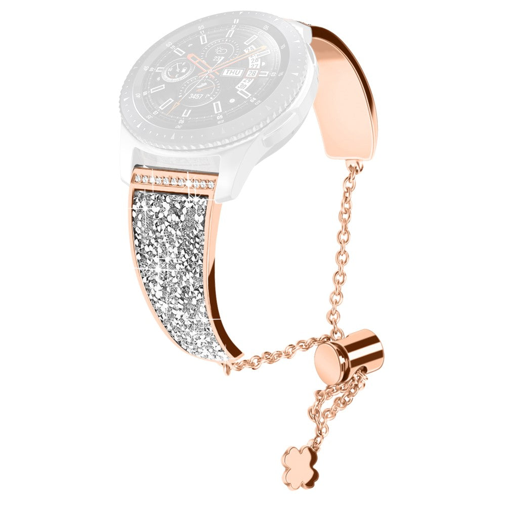 22mm Universal glitter dรฉcor metal strap - Rose Gold / Silver Rhinestone#serie_1