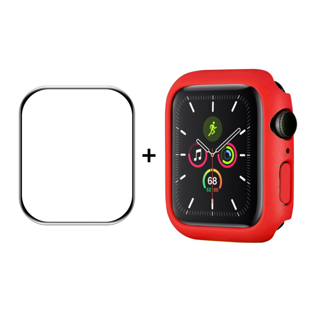 Fint Apple Watch Series 7 41mm Cover med Skรฆrmbeskytter i Hรฆrdet Glas - Rรธd#serie_1