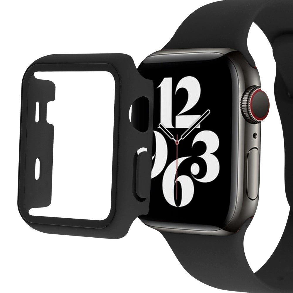 Mega Godt Apple Watch Series 7 41mm Cover med Skรฆrmbeskytter i Plastik og Hรฆrdet Glas - Gennemsigtig#serie_1