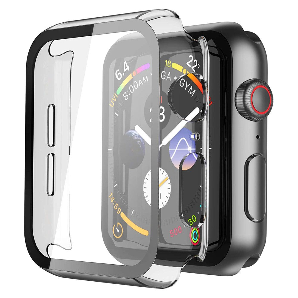 Rigtigt Godt Apple Watch Series 7 41mm Cover med Skรฆrmbeskytter i Plastik og Hรฆrdet Glas - Gennemsigtig#serie_026