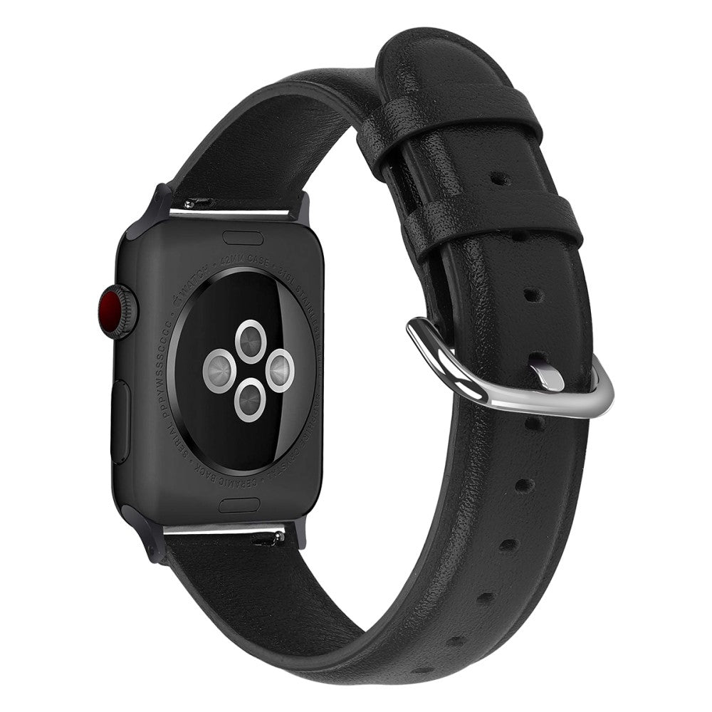 Eminent Apple Watch Series 7 41mm รgte lรฆder Rem - Sort#serie_1
