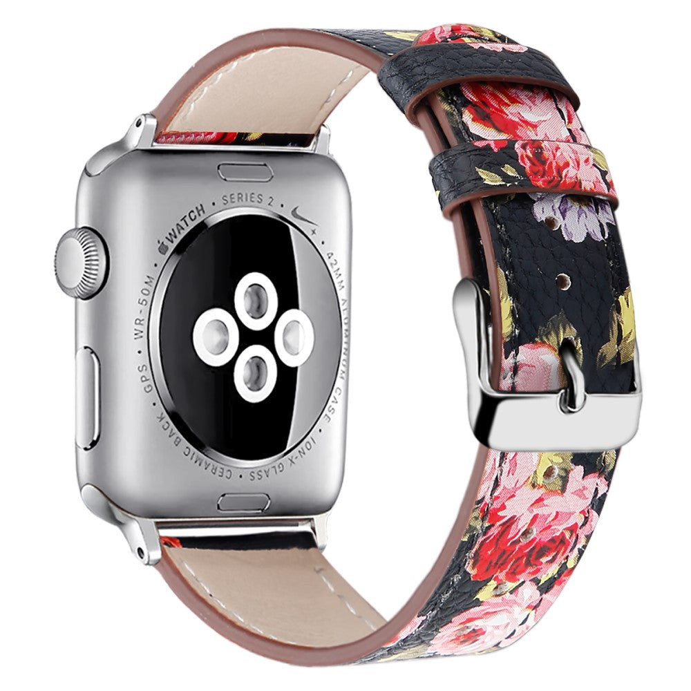 Super slidstรฆrk Apple Watch Series 7 41mm รgte lรฆder Rem - Pink#serie_1