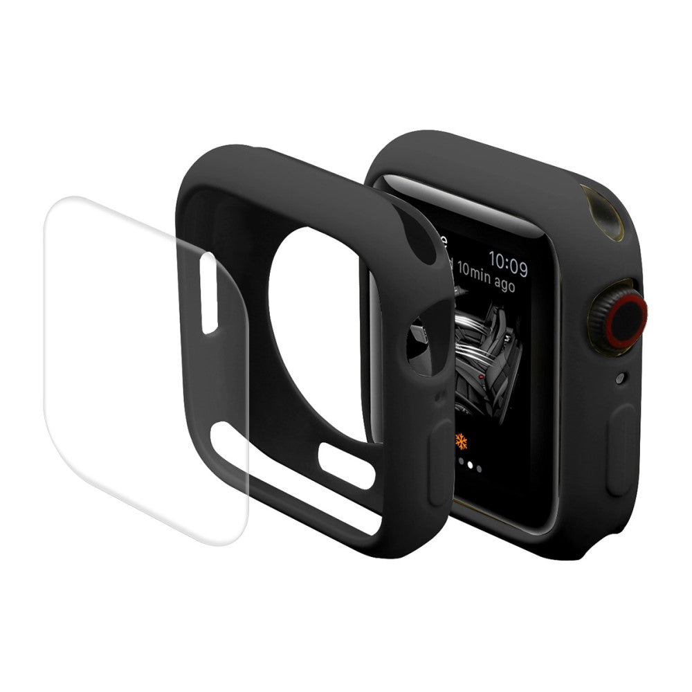 Super Flot Apple Watch Series 7 41mm Cover med Skรฆrmbeskytter i Silikone - Gennemsigtig#serie_1