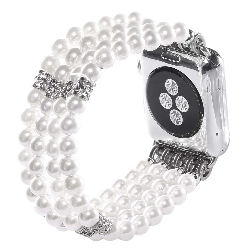 Rigtigt hรฅrdfรธr Apple Watch Series 7 41mm Rhinsten Rem - Hvid#serie_1