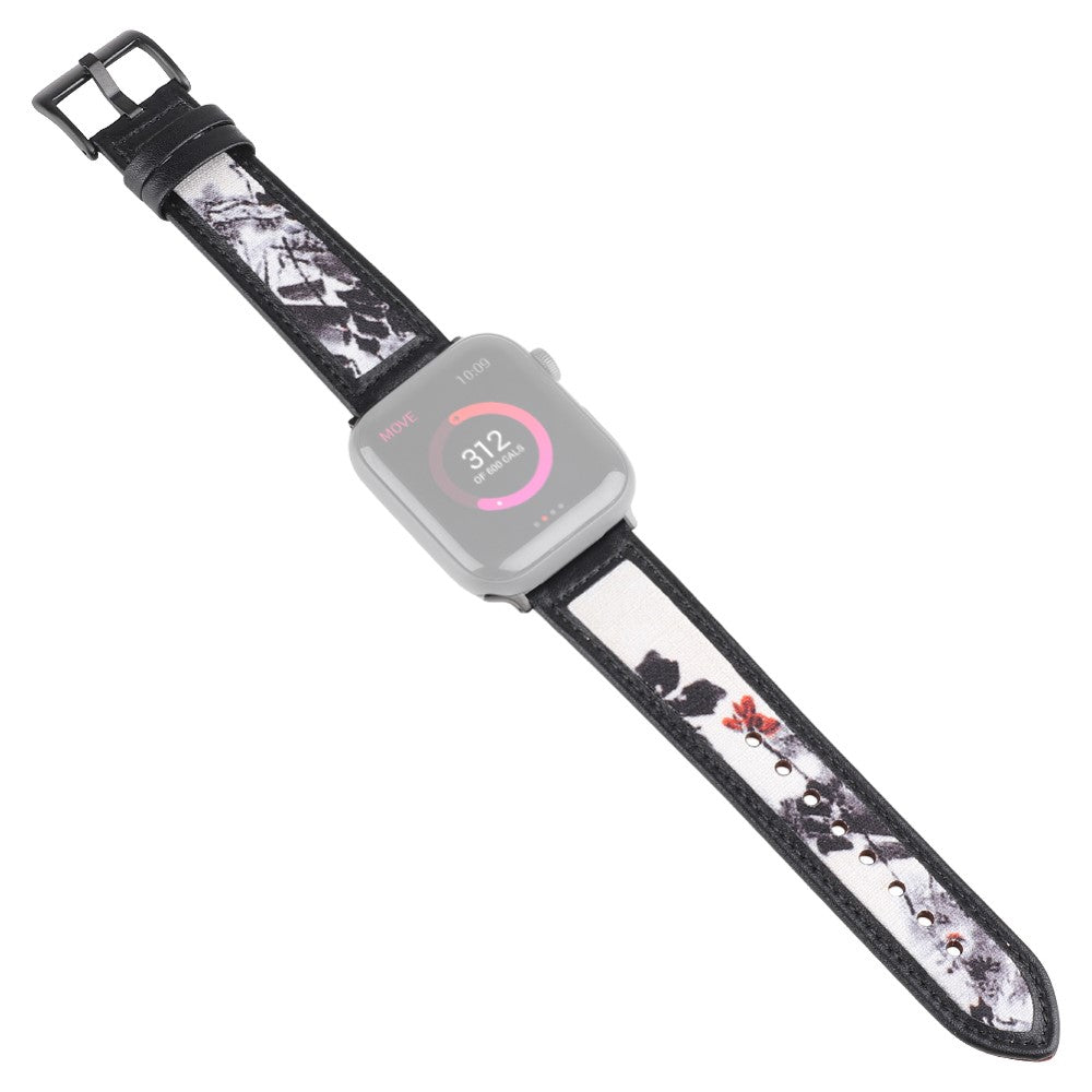 Helt vildt fed Apple Watch Series 7 41mm รgte lรฆder Rem - Sort#serie_1