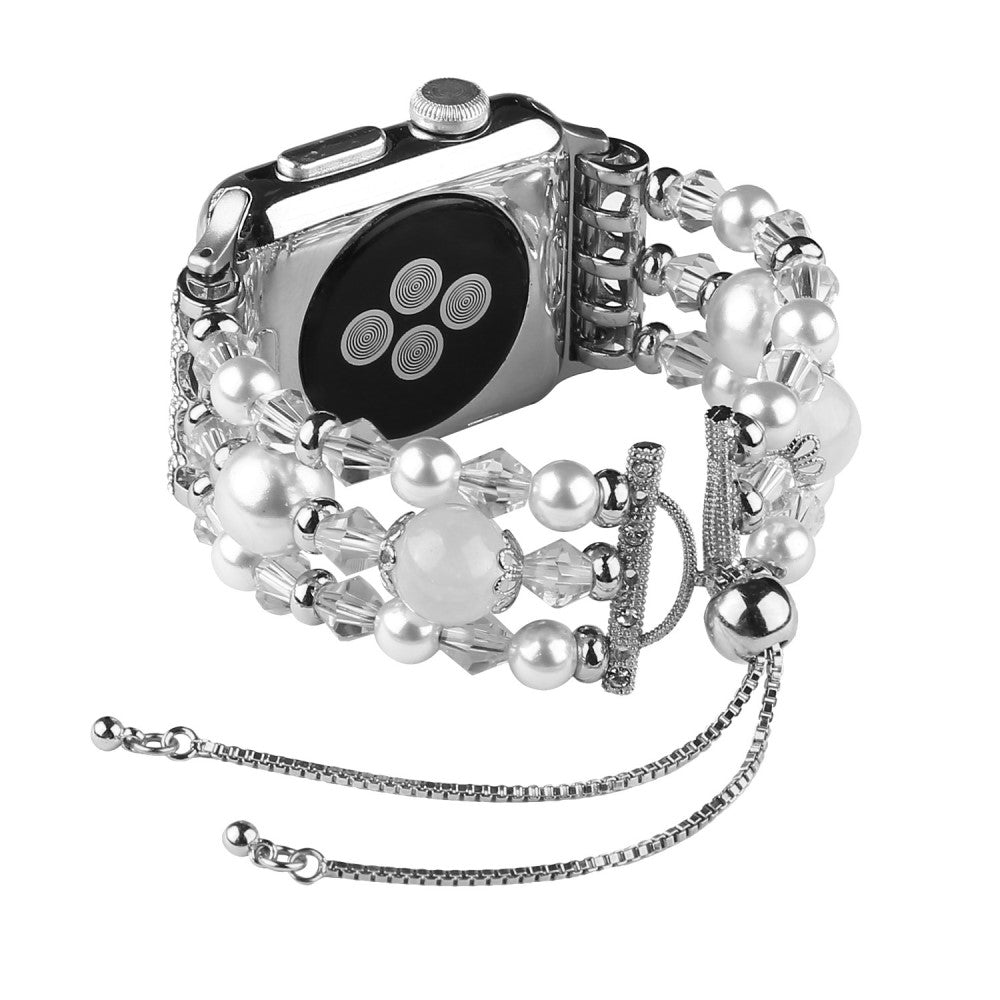 Stilfuld Apple Watch Series 7 41mm Rhinsten Rem - Sรธlv#serie_1