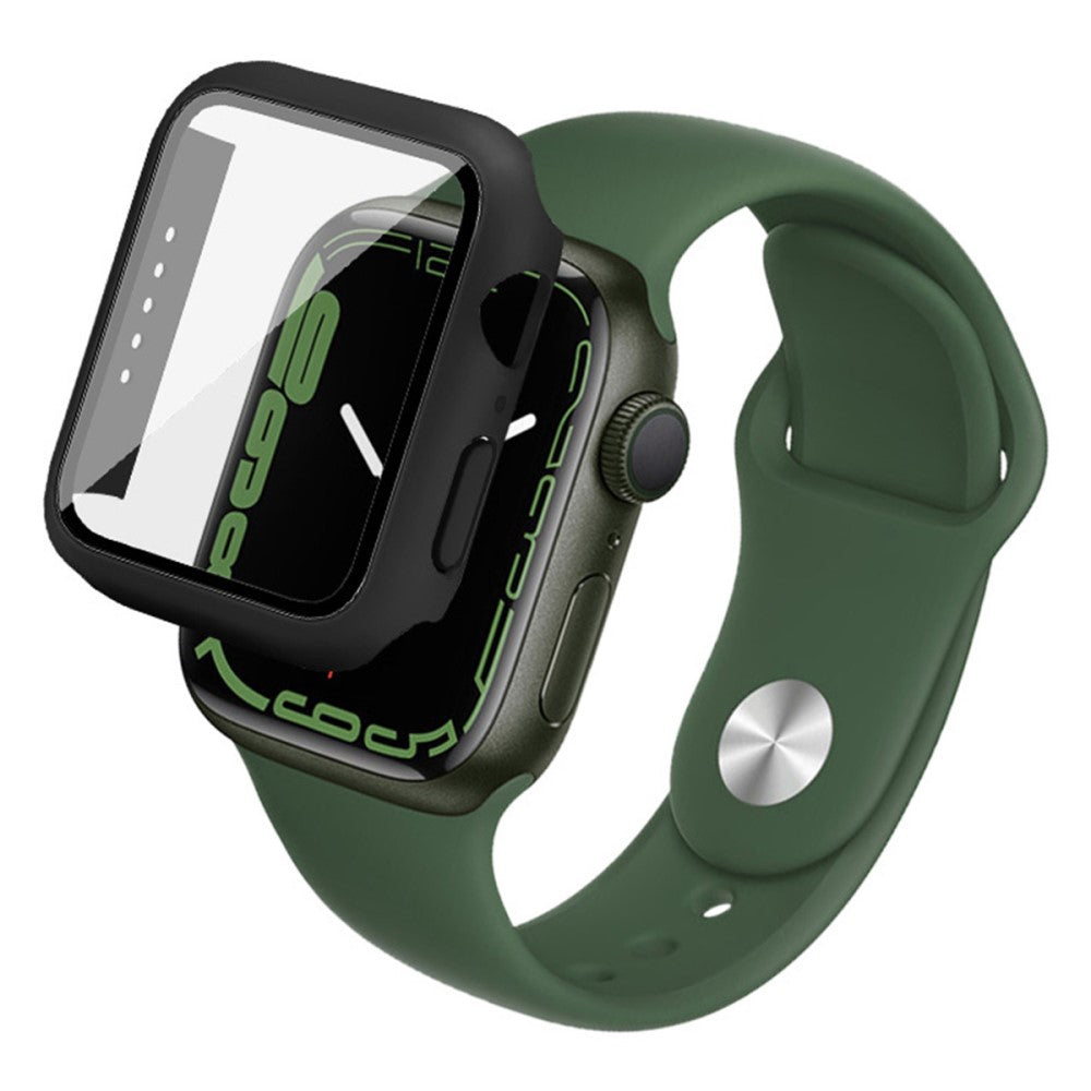 Beskyttende Apple Watch Series 7 41mm Cover med Skรฆrmbeskytter i Plastik og Hรฆrdet Glas - Gennemsigtig#serie_1