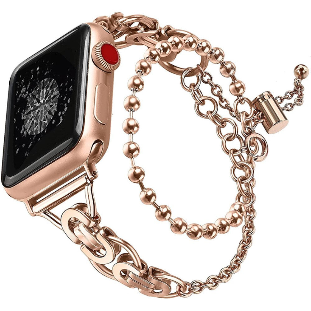 Rigtigt slidstรฆrk Apple Watch Series 7 41mm Metal Rem - Pink#serie_1