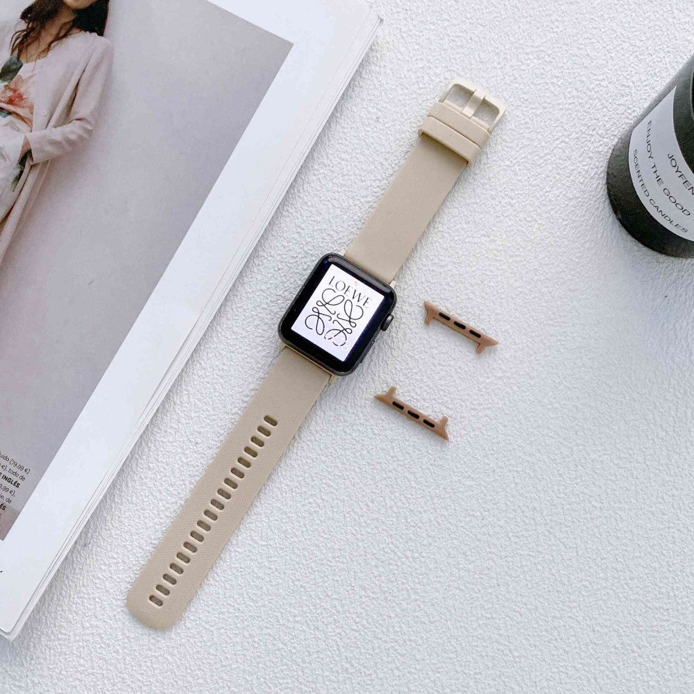 Skรธn Apple Watch Series 7 41mm Silikone Rem - Brun#serie_1