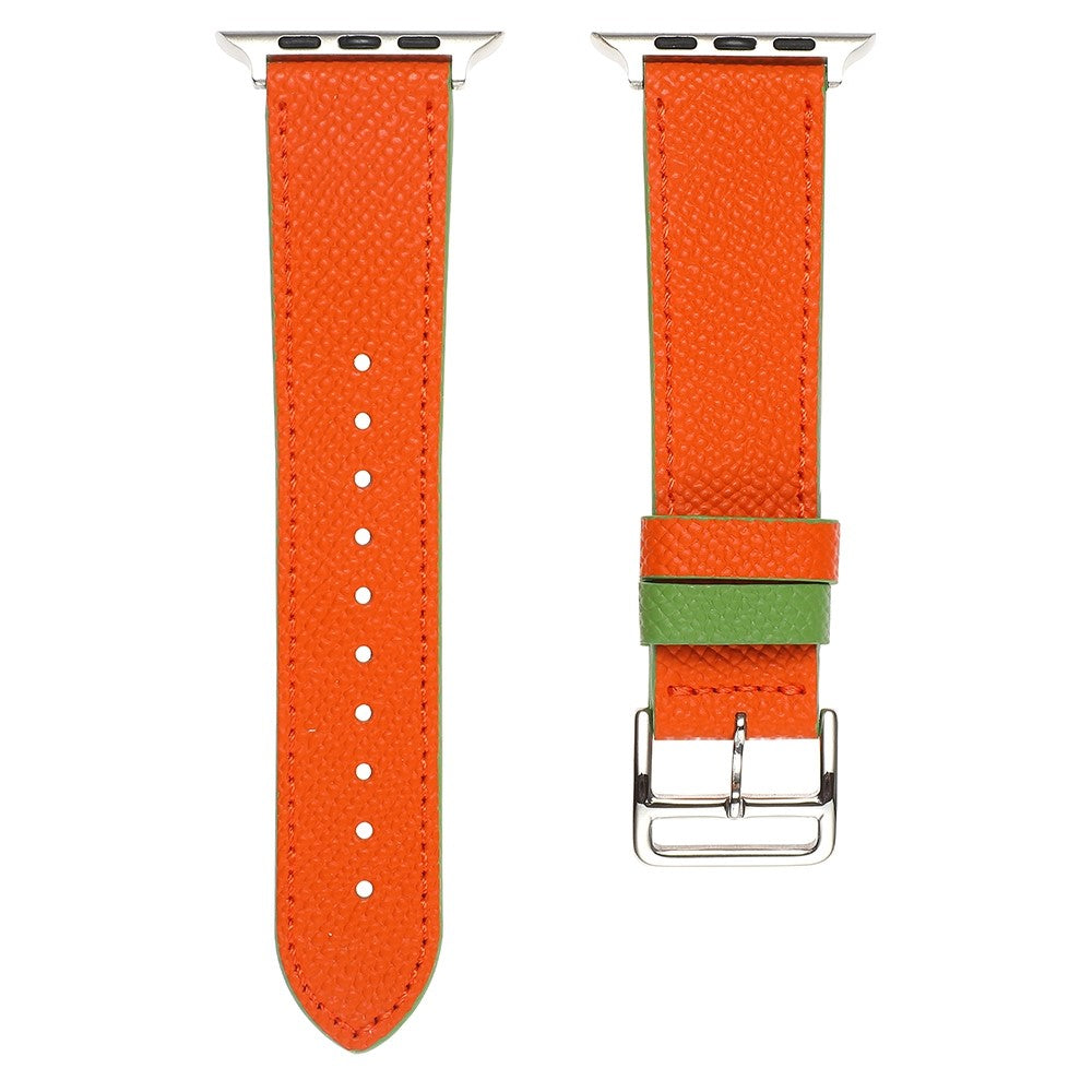 Meget pรฆnt Apple Watch Series 7 41mm รgte lรฆder Rem - Orange#serie_1