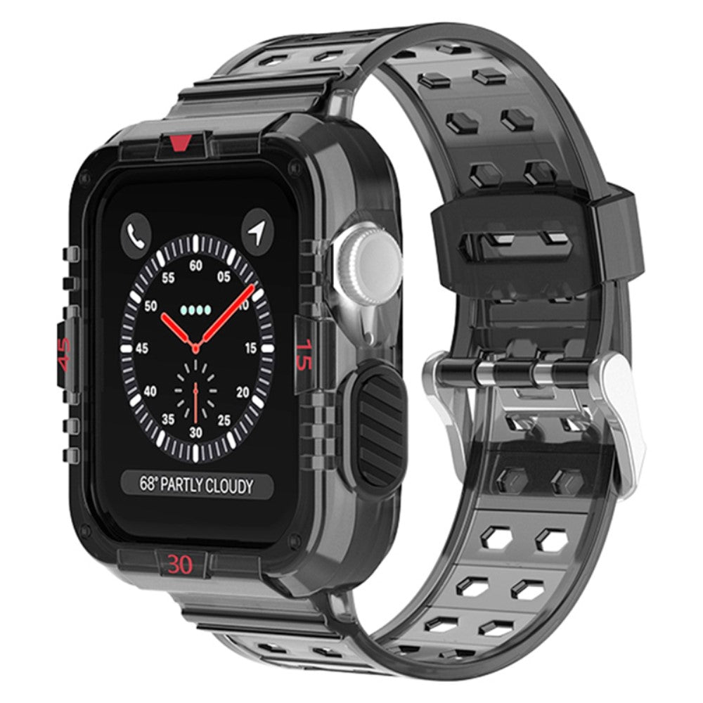 Vildt hรฅrdfรธr Apple Watch Series 7 41mm Silikone Rem - Sort#serie_1