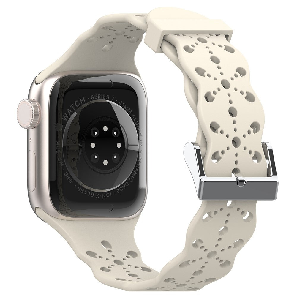Super slidstรฆrk Apple Watch Series 7 41mm Silikone Rem - Brun#serie_1