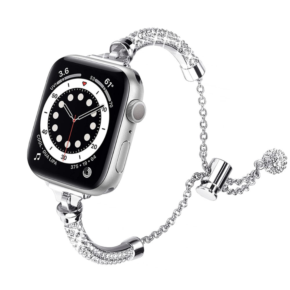 Eminent Apple Watch Series 7 41mm Metal og Rhinsten Rem - Sรธlv#serie_260