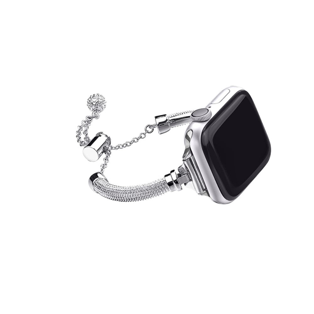 Solid Apple Watch Series 7 41mm Metal og Rhinsten Rem - Sรธlv#serie_262