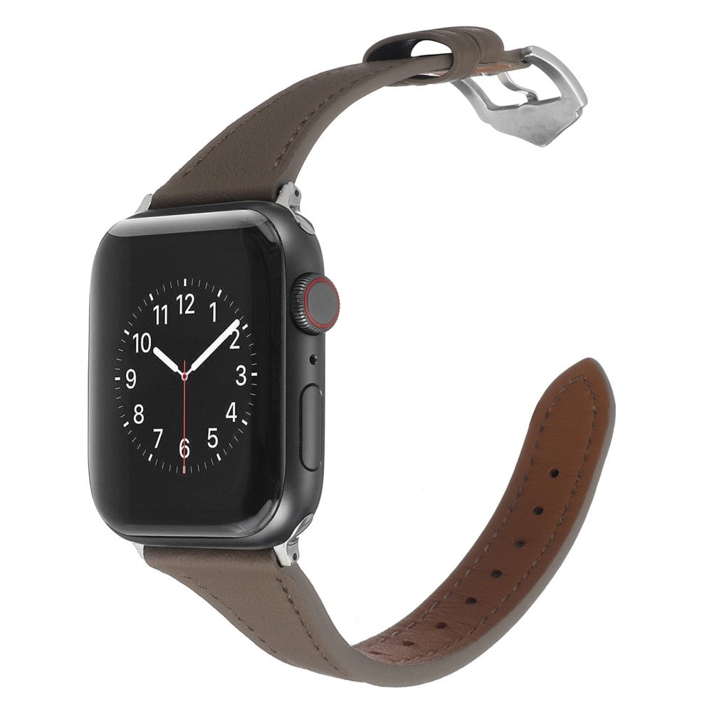 Flot Universal Apple Ægte læder Urrem - Sølv#serie_2