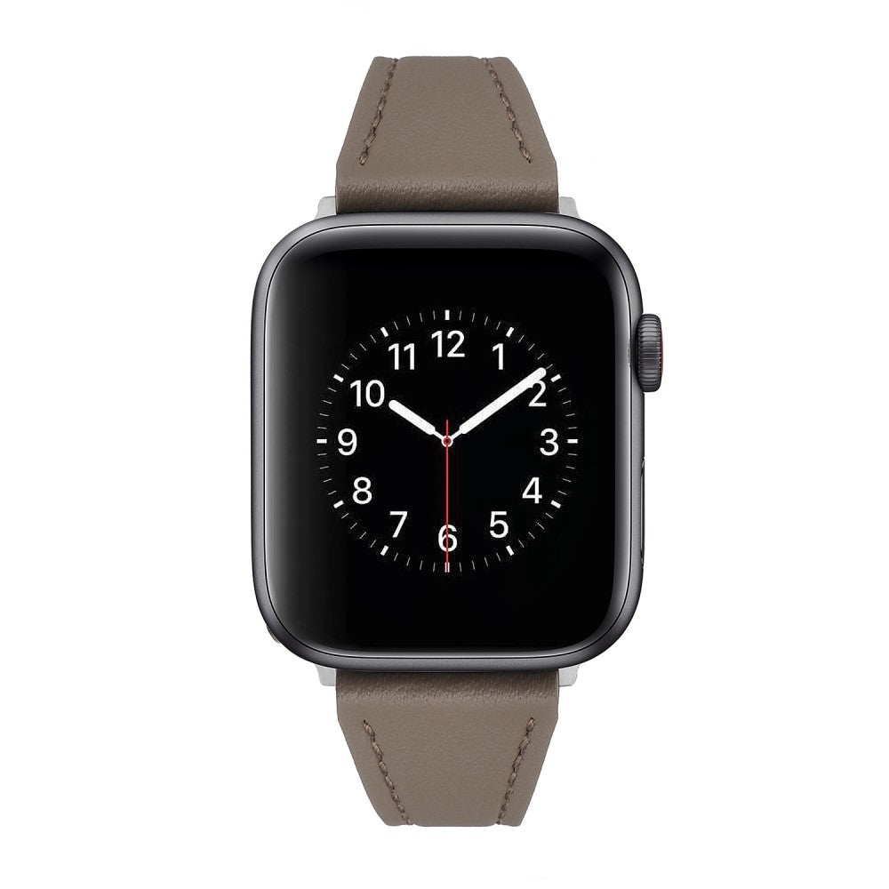 Flot Universal Apple Ægte læder Urrem - Sølv#serie_2