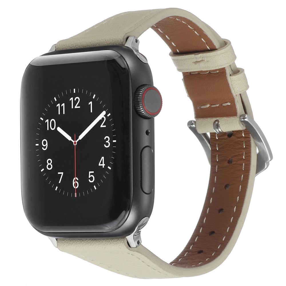 Flot Universal Apple Ægte læder Urrem - Beige#serie_4