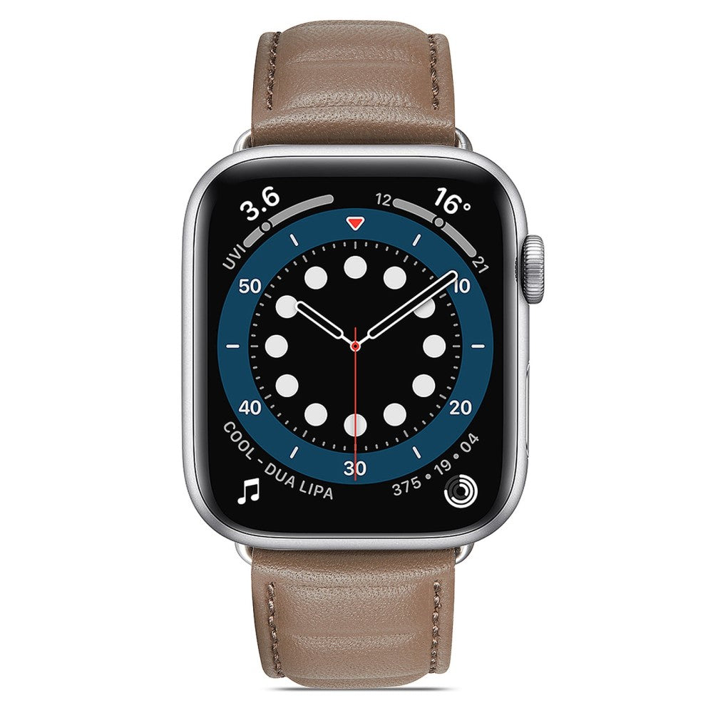 Godt Universal Apple Ægte læder Urrem - Sølv#serie_7