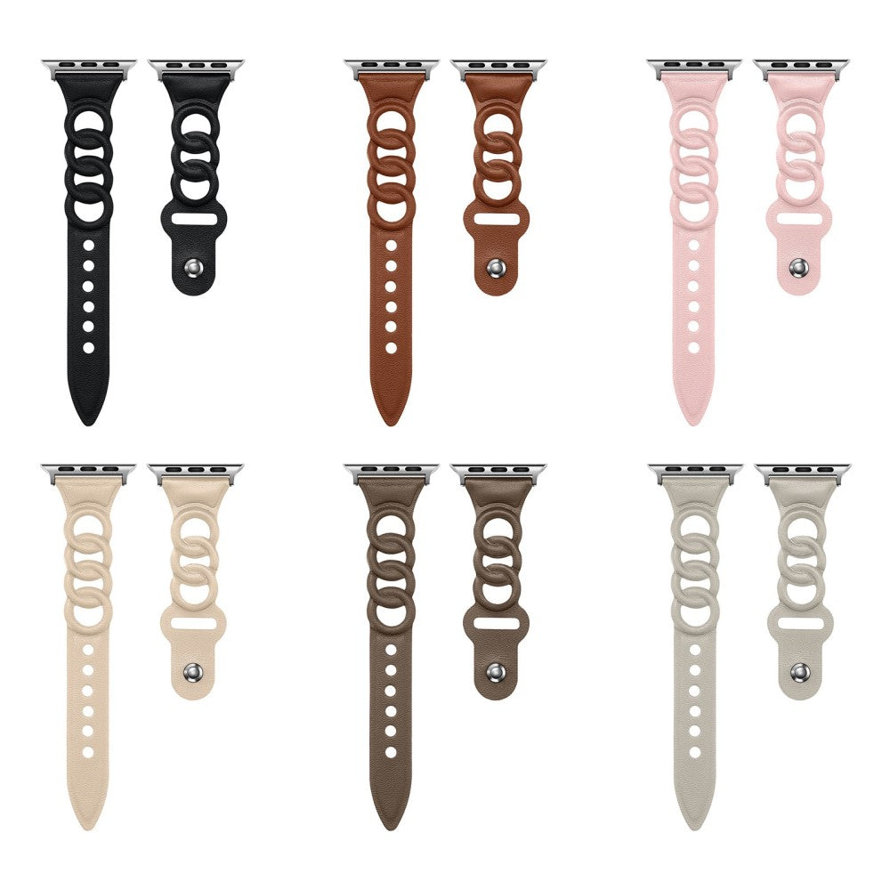 Meget godt Universal Apple Ægte læder Urrem - Hvid#serie_5