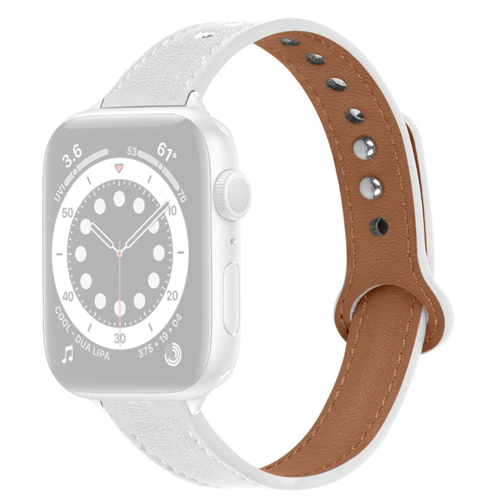 Rigtigt kรธnt Universal Apple รgte lรฆder Rem - Hvid#serie_1