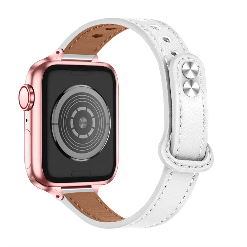 Nydelig Universal Apple รgte lรฆder Rem - Hvid#serie_1