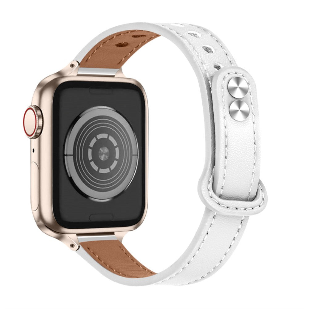 Super pรฆnt Universal Apple รgte lรฆder Rem - Hvid#serie_1