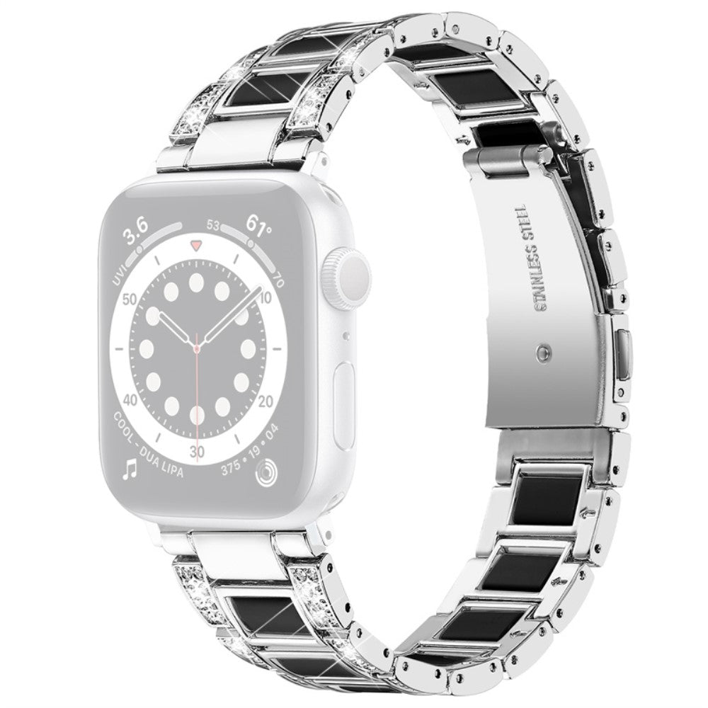 Slidstærk Universal Apple Metal og  Rhinsten Urrem - Sort#serie_2